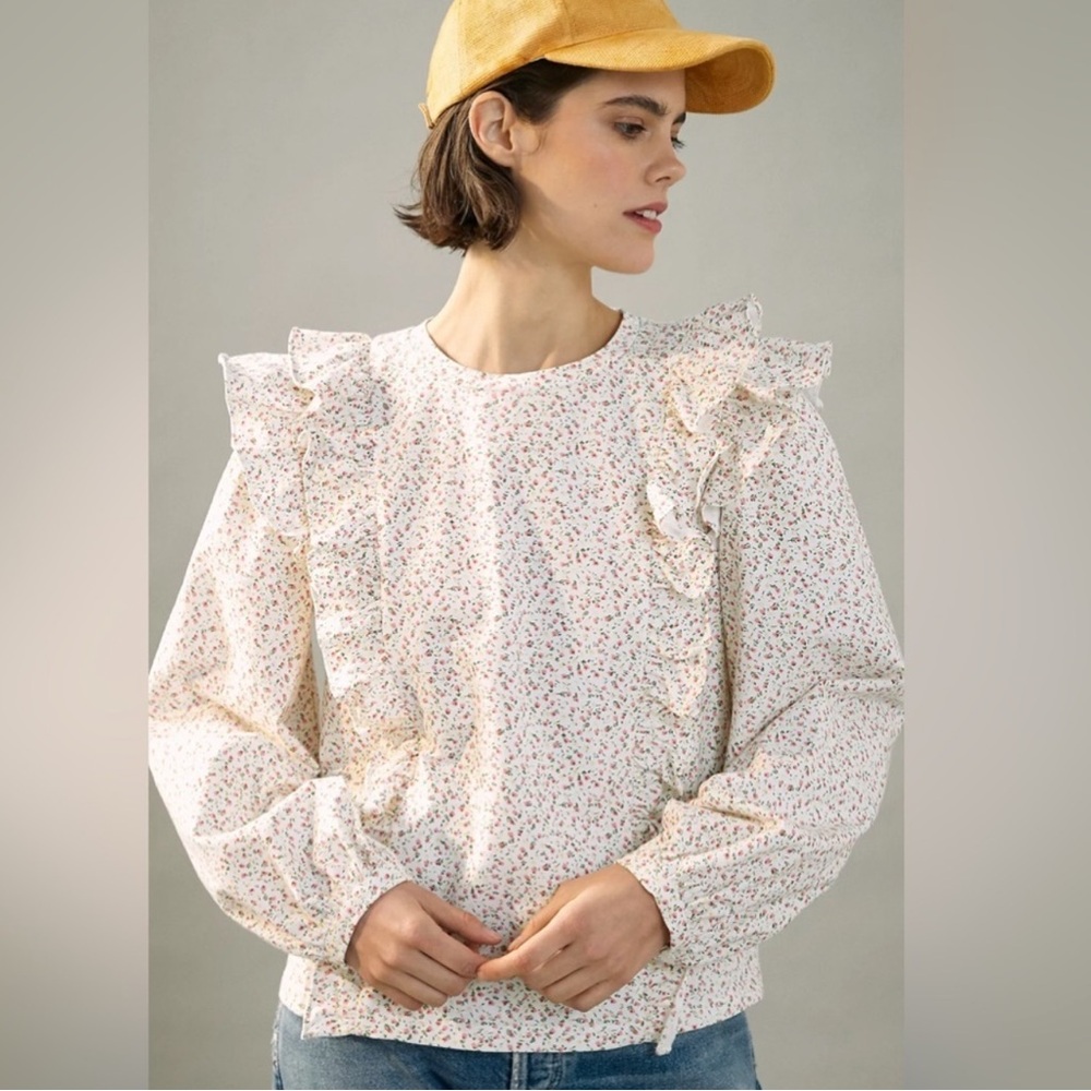 Anthropologie Allaire Ruffled Top - Picture 2 of 8